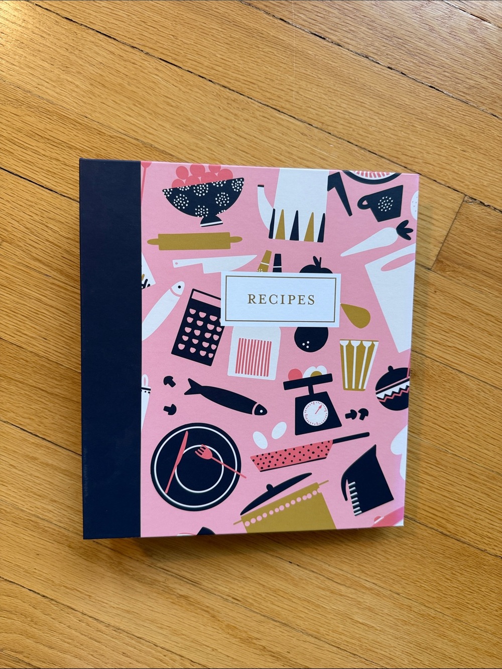 Recipes Hardcover Journal - Pink Kitchen Pattern